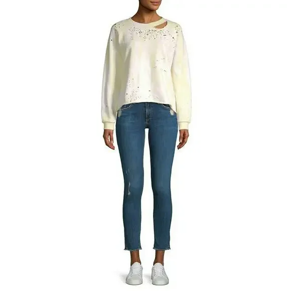 GENERATION LOVE Andrews yellow tie dye cut out sweatshirt pullover Size S NEW - Picture 11 of 11